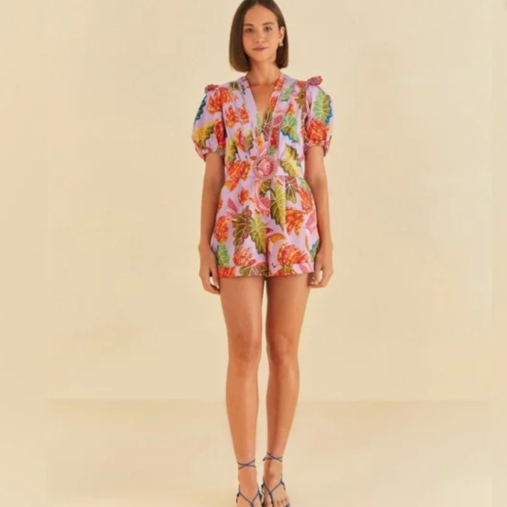 NWT Farm Rio - Lilac Beaks & Bananas Romper - Small